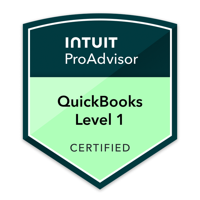 Quickbooks Level 1 Certified
