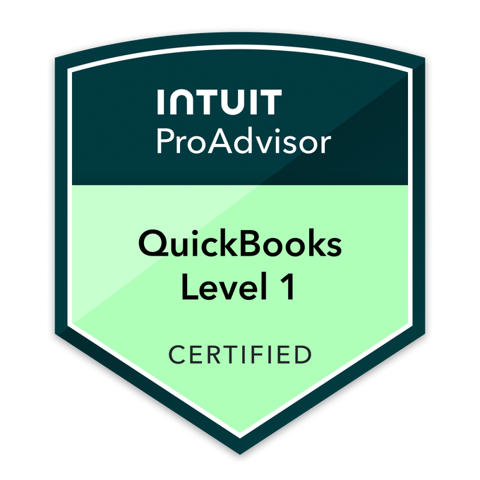 Quickbooks Level 1 Certified